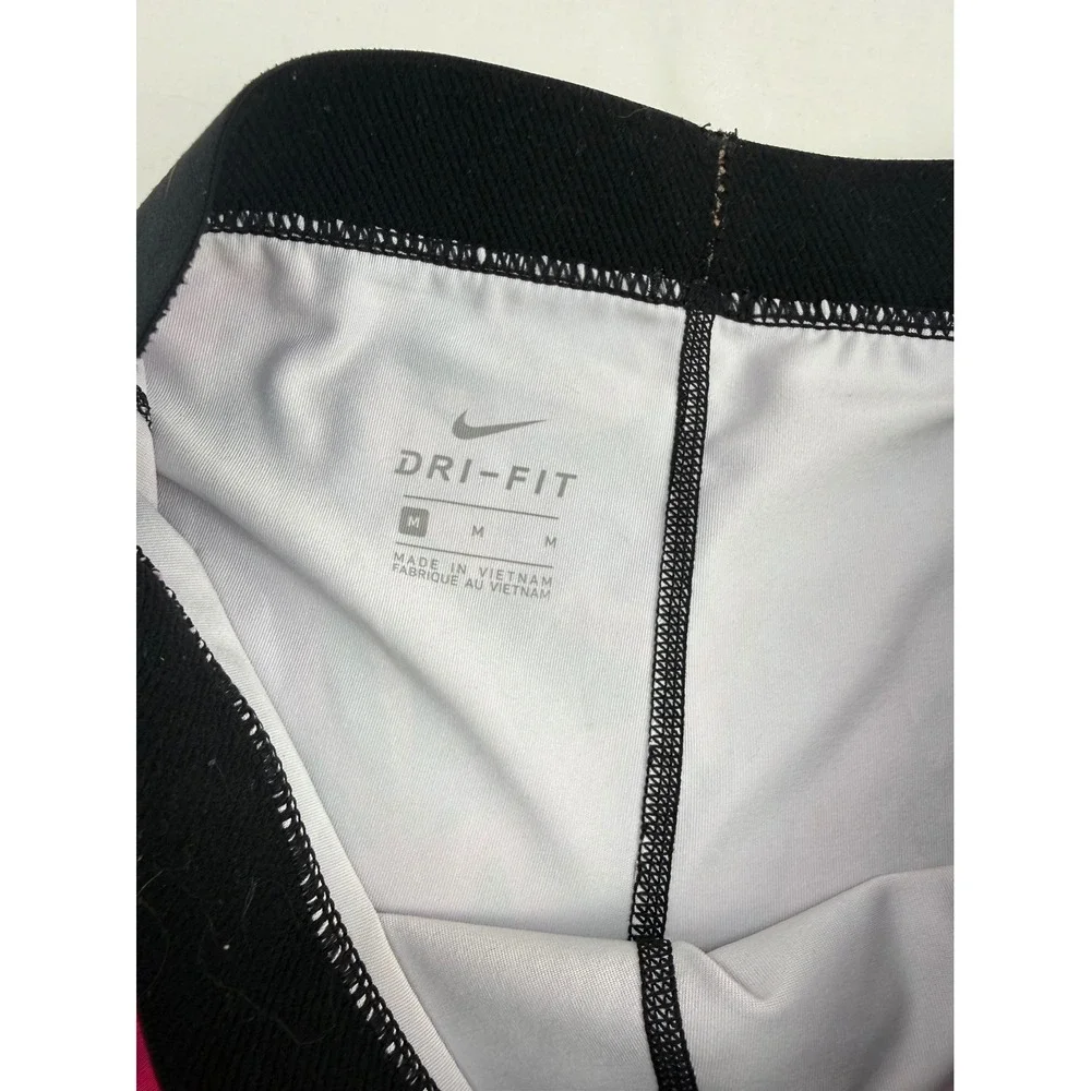Nike Pro Dri-FIT Womens Tropical Palm Print Cropped Leggings Pink Purple Medium